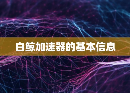 白鲸加速器的基本信息 白鲸加速器的基本信息