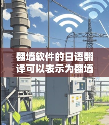 翻墙软件的日语翻译可以表示为翻墙软件或网络翻墙软件,具体来说,可以使用移動フConnexor之类的日语词汇,但具体翻译取决于您指的是什么类型的翻墙。以下是一些常见的翻译 翻墙软件的日语翻译可以表示为翻墙软件或网络翻墙软件,具体来说,可以使用移動フConnexor之类的日语词汇,但具体翻译取决于您指的是什么类型的翻墙。以下是一些常见的翻译