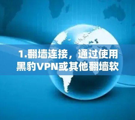 1.翻墙连接,通过使用黑豹VPN或其他翻墙软件,用户可以将国内的网络连接到国外的网络,从而访问目标服务器 1.翻墙连接,通过使用黑豹VPN或其他翻墙软件,用户可以将国内的网络连接到国外的网络,从而访问目标服务器