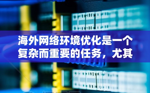 海外网络环境优化是一个复杂而重要的任务,尤其是在跨国业务环境中,确保网络稳定、高效和安全是关键。以下是一个优化海外网络环境的方案,涵盖技术、管理以及优化策略 海外网络环境优化是一个复杂而重要的任务,尤其是在跨国业务环境中,确保网络稳定、高效和安全是关键。以下是一个优化海外网络环境的方案,涵盖技术、管理以及优化策略