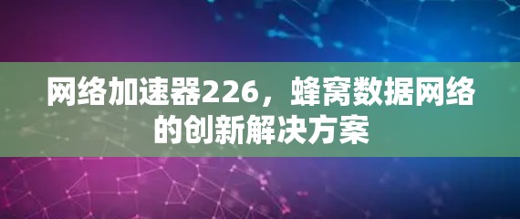 网络加速器226，蜂窝数据网络的创新解决方案