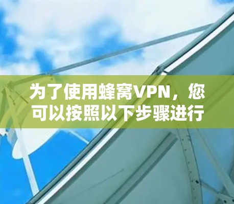 为了使用蜂窝VPN,您可以按照以下步骤进行 为了使用蜂窝VPN,您可以按照以下步骤进行