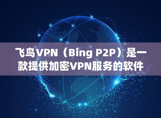 飞鸟VPN（Bing P2P）是一款提供加密VPN服务的软件，主要面向中国用户。它通过VPN包的加密功能，提供安全的网络连接，适合个人用户、企业用户以及需要加密视频内容的用户