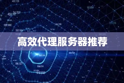 高效代理服务器推荐 高效代理服务器推荐