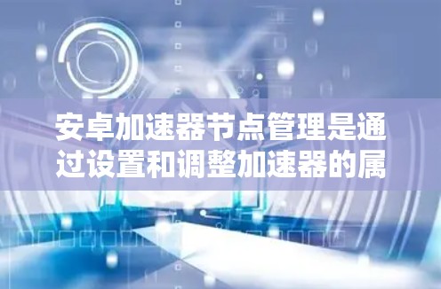 安卓加速器节点管理是通过设置和调整加速器的属性来优化数据交换性能的步骤。以下是一些关键点和方法 安卓加速器节点管理是通过设置和调整加速器的属性来优化数据交换性能的步骤。以下是一些关键点和方法